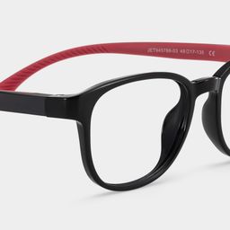 Dale  Round Black Red Glasses3