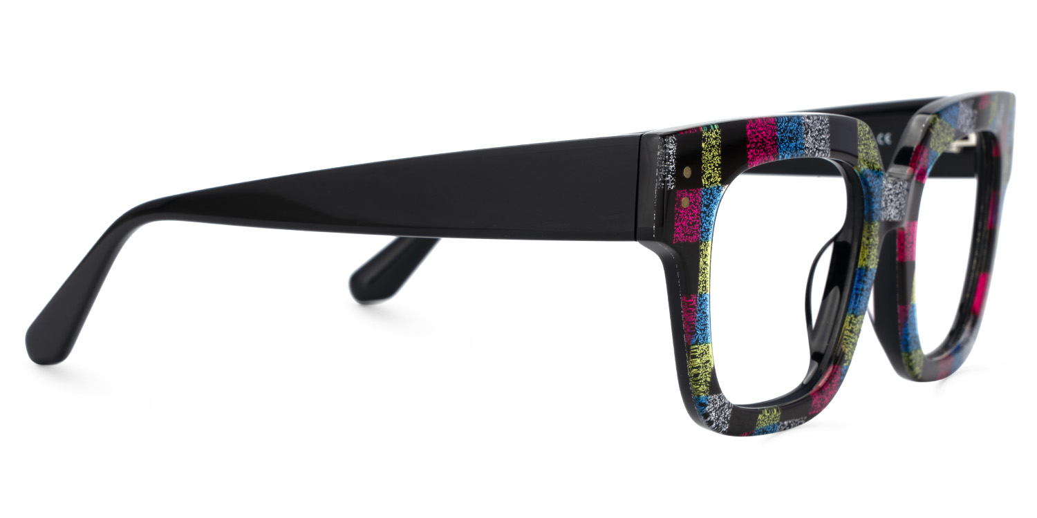 Brigitti Square Multicolor Checkered Glasses3