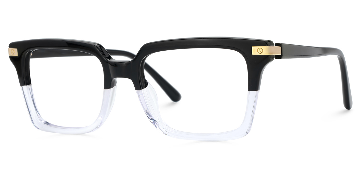 Men's Square Frames With Black And Crystal Color3