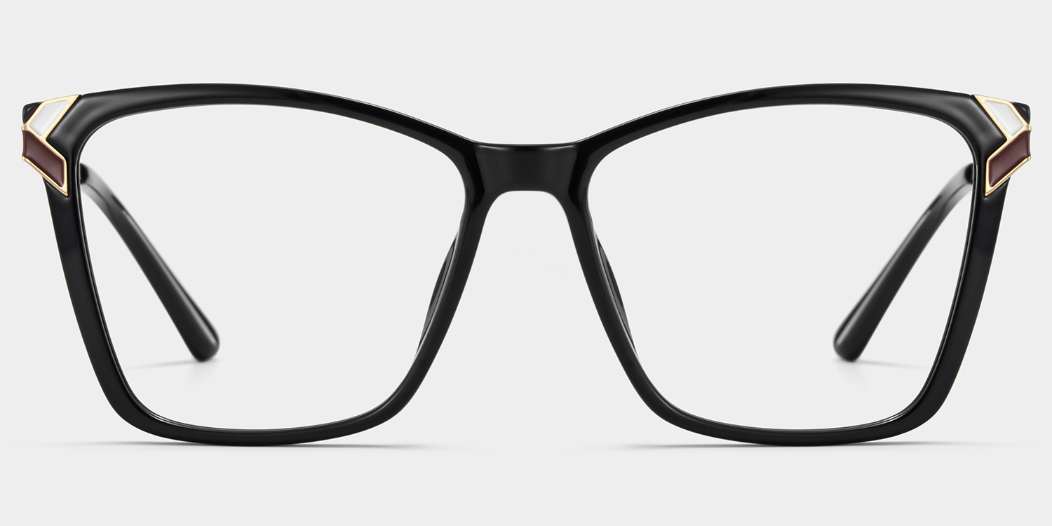 Mia thin black square frame glasses Online | ZEELOOL1