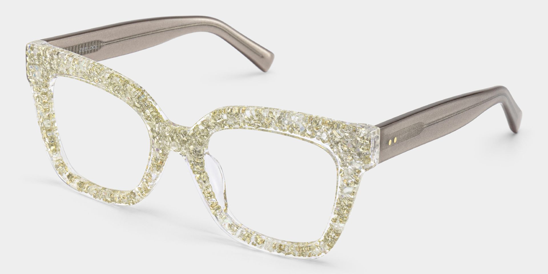 Renata Square Silver Rhinestone Covered Glasses | ZEELOOL4