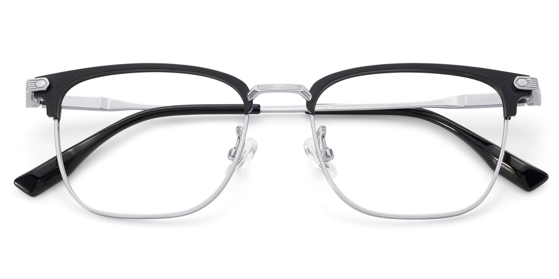 Men's Titanium Eyeglass Frames with Browline Shape2