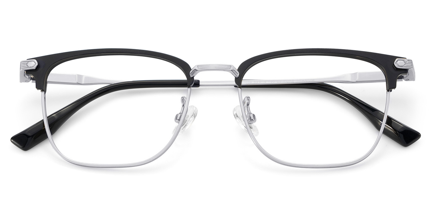 Men's Titanium Eyeglass Frames with Browline Shape2