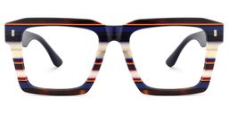 Kenish Square Blue White Glasses1