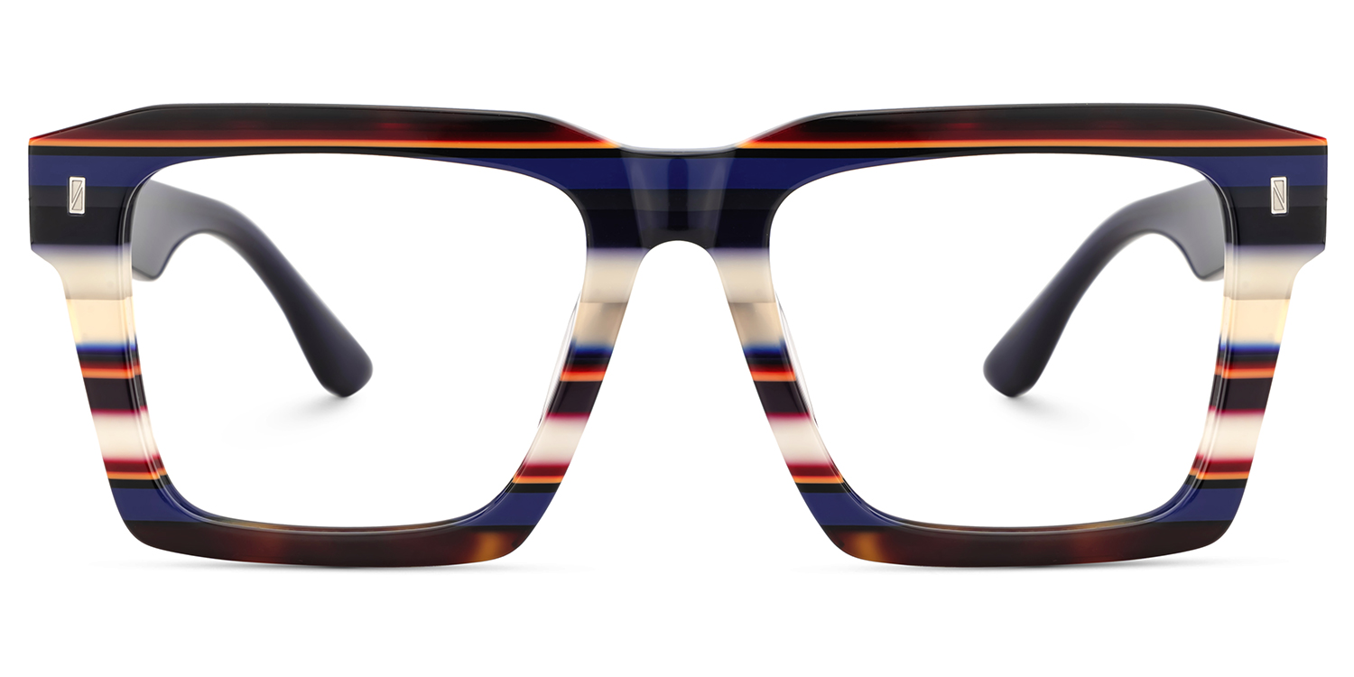 Kenish Square Blue White Glasses1