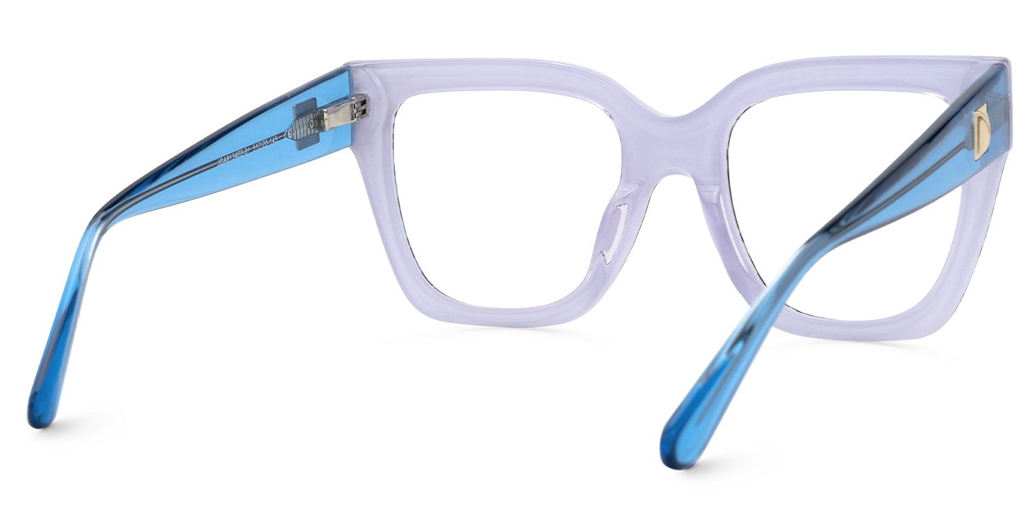 Affordable Blue Leopard Frame Ruby Square Glasses | ZEELOOL Canada3