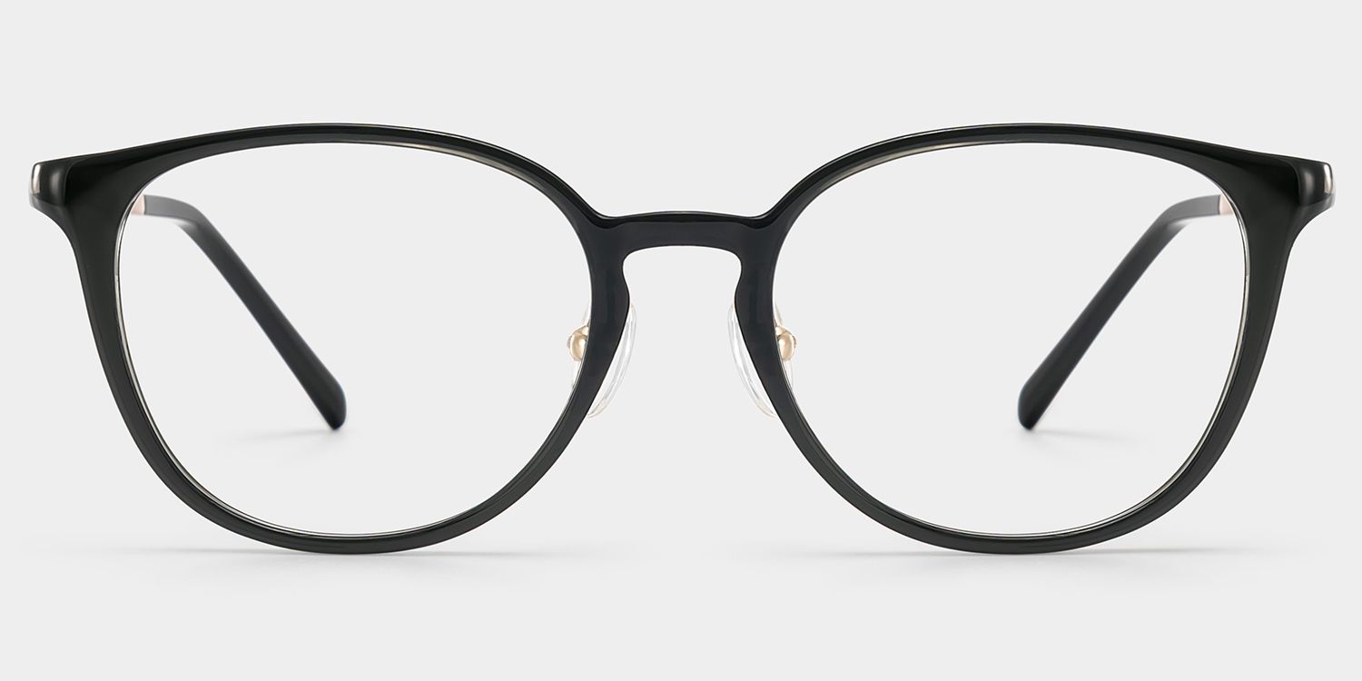 Amanda Rectangle Black Frame Glasses with Gold Trim | ZEELOOL CANADA2