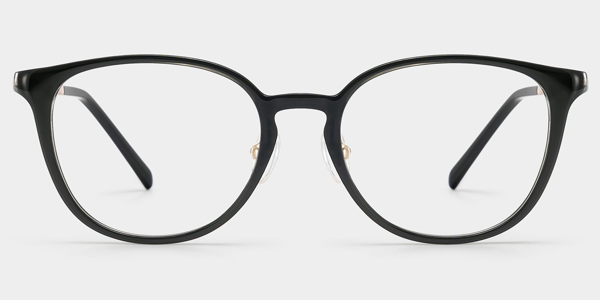 Amanda Rectangle Black Frame Glasses with Gold Trim | ZEELOOL CANADA2