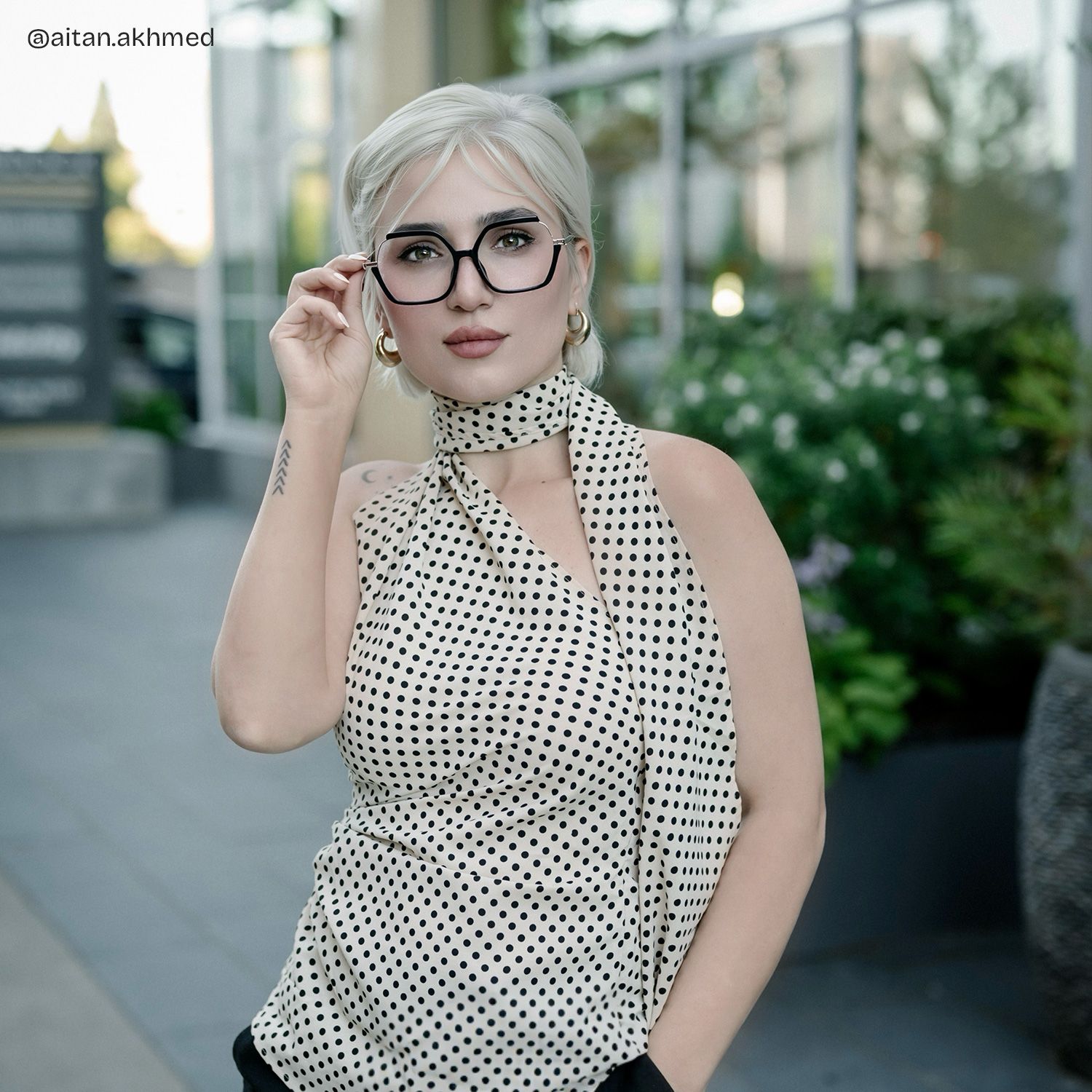 Alexia Mixed-Materials Square Black Frame Glasses | Zeelool5