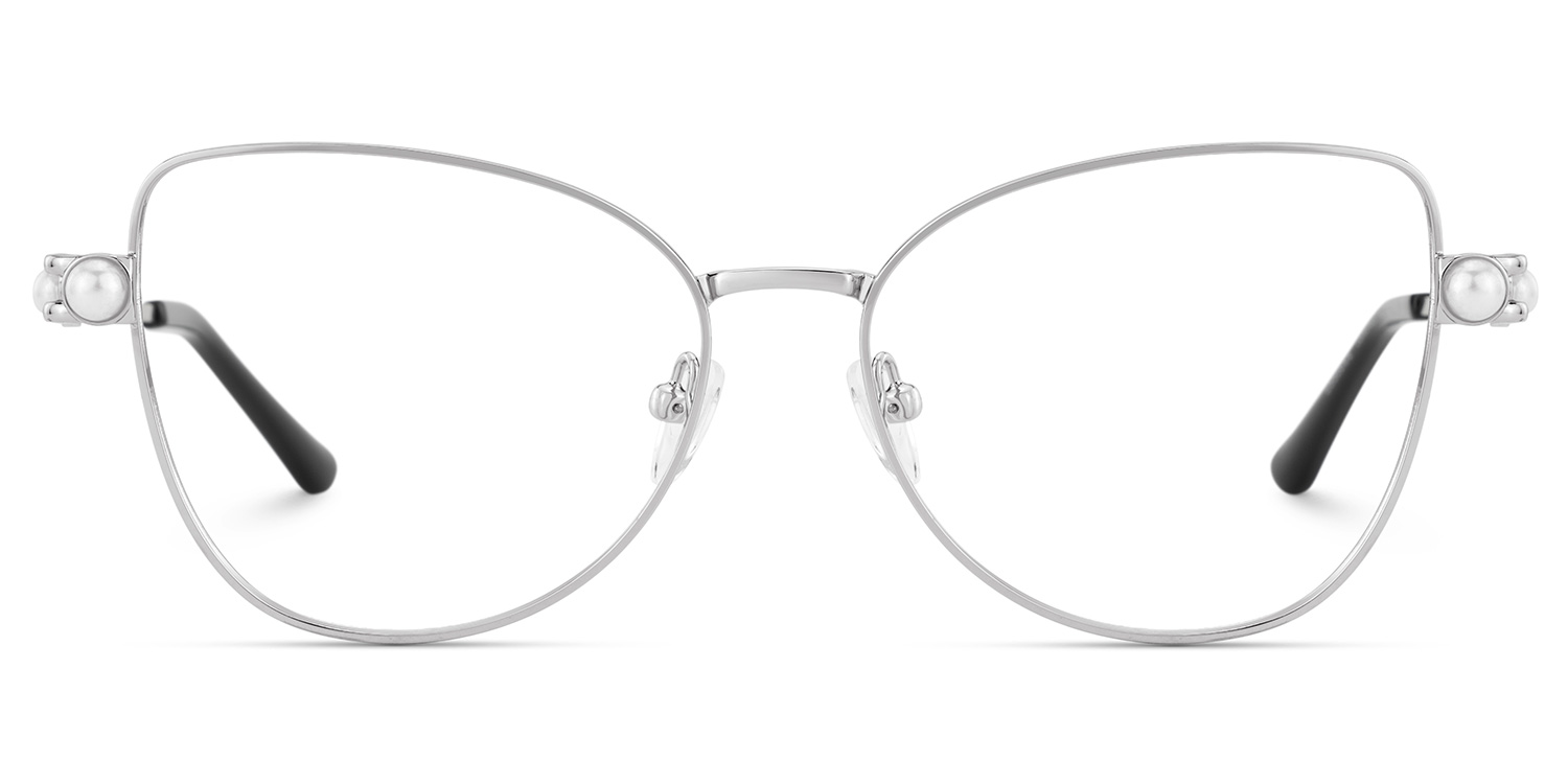Gaga Eyeglasses in Cat Eye Sliver Frame | ZEELOOL Canada2