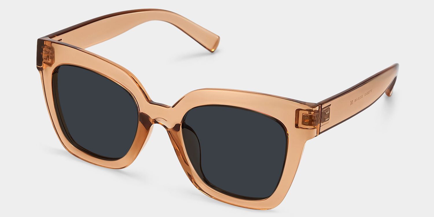 Square Malcolm Sunglasses with Beige Frames2