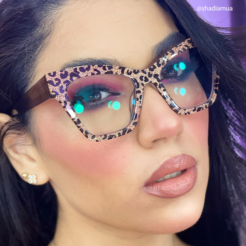 Designer Ansyah Cat Eye Leopard Print Frame Glasses9