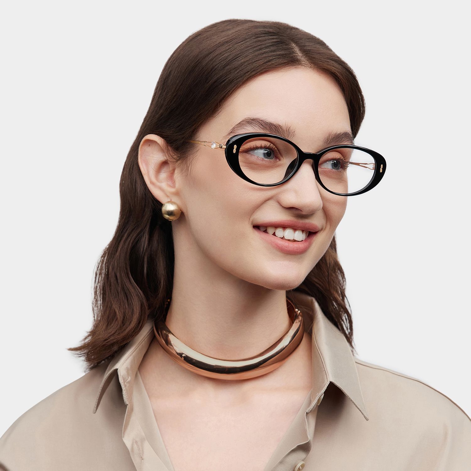 Blaire Black Frame Glasses with Oval Frame Online | ZEELOOL1