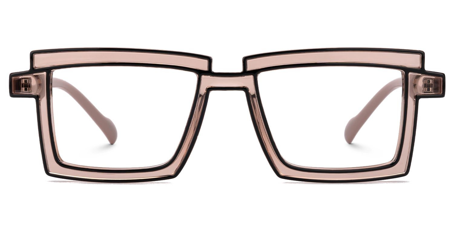 Zephyr Brown Rectangle Glasses, Cyberpunk Eyeglasses0