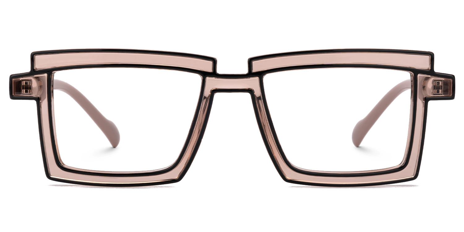 Zephyr Brown Rectangle Glasses, Cyberpunk Eyeglasses0