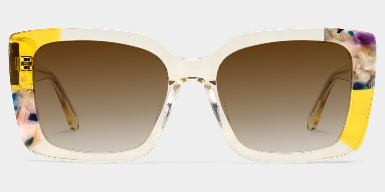 Palma Yellow Frame Sunglasses with Square Style | ZEELOOL CA0