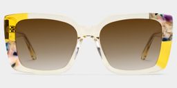 Palma Yellow Square Sunglasses0