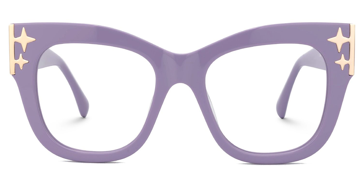 Minfia 70s Retro Purple Square Frame Glasses for Women0