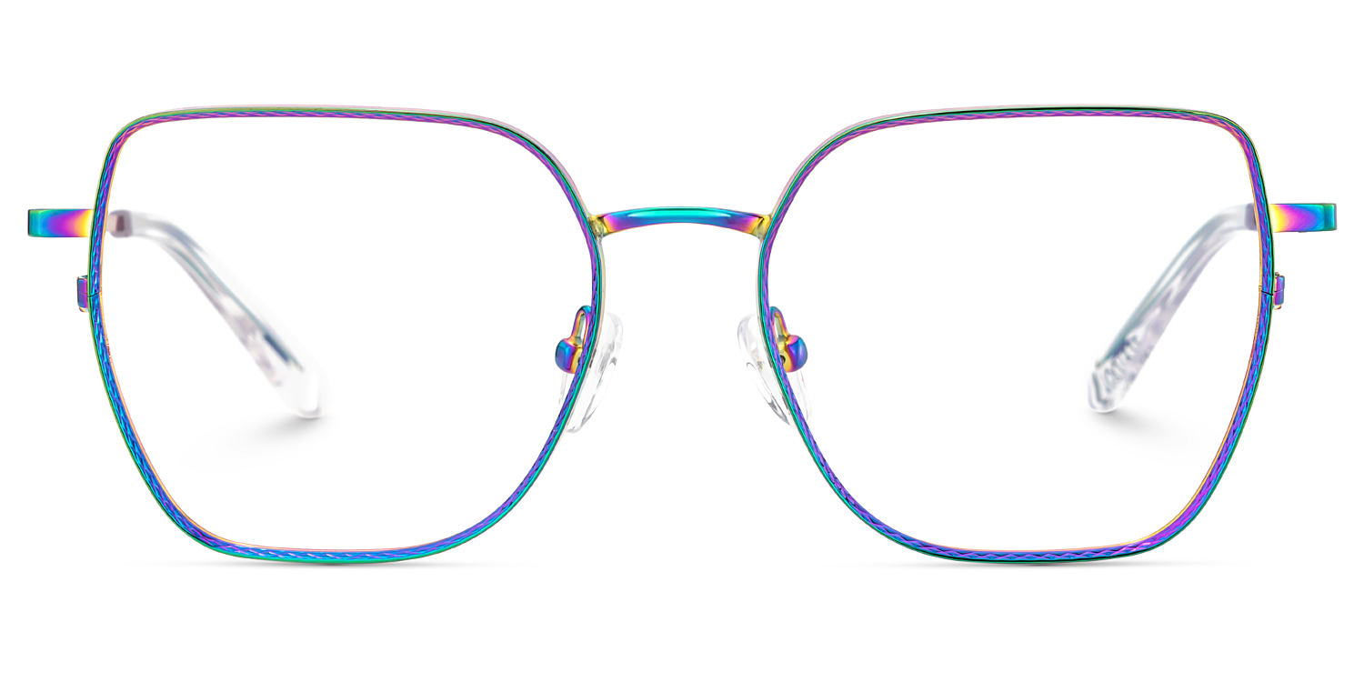 Fife Iridescent Full Frame Metal Prescription Glasses1
