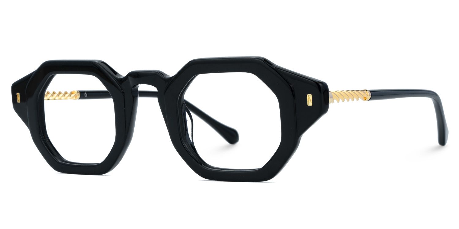 Buy Black Hexagon Shape Glasses Frames Online | ZEELOOL Canada1