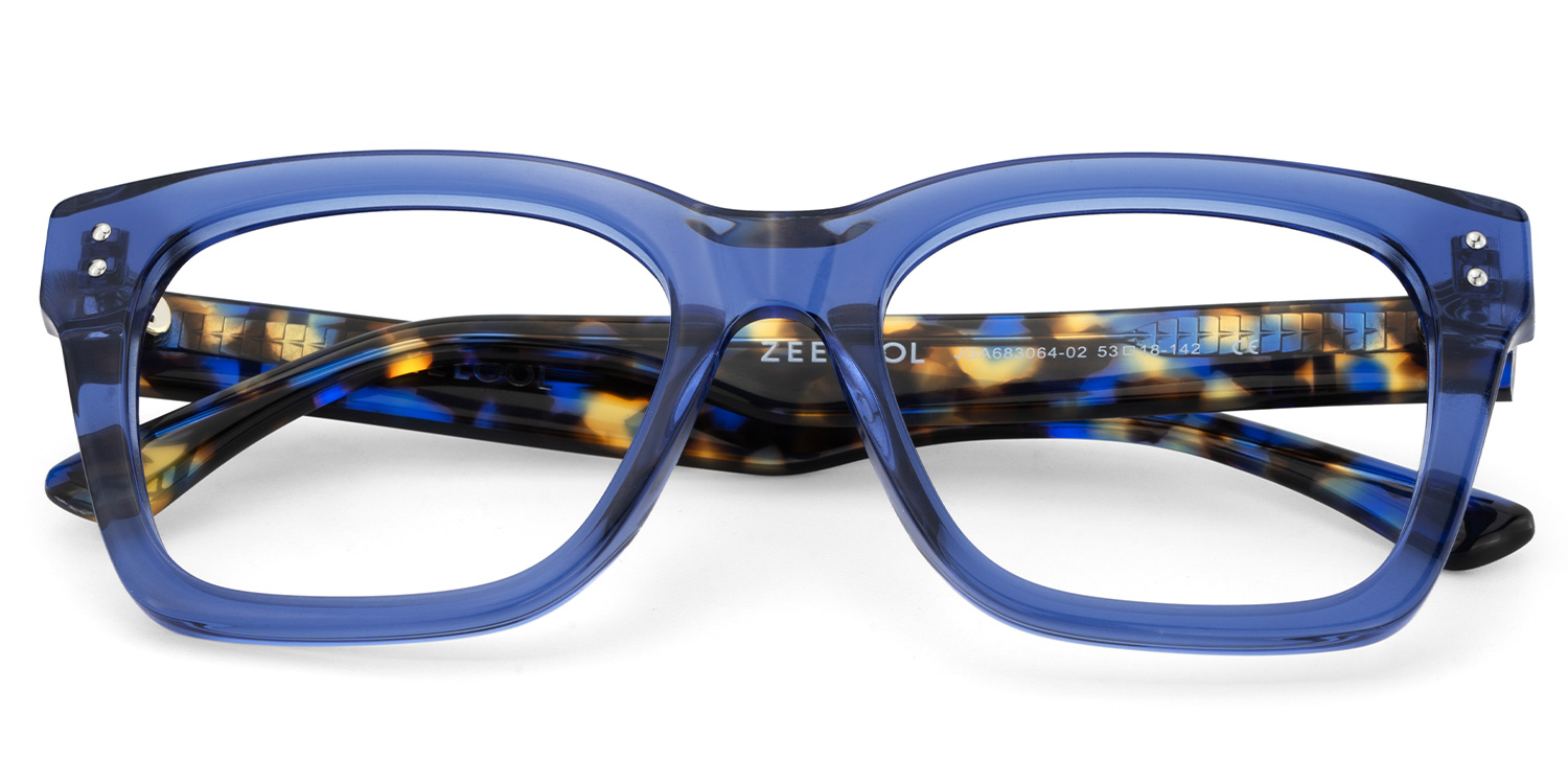 Gaydeh Transparent Blue Glasses With Rectangle Shape | ZEELOOL Canada2