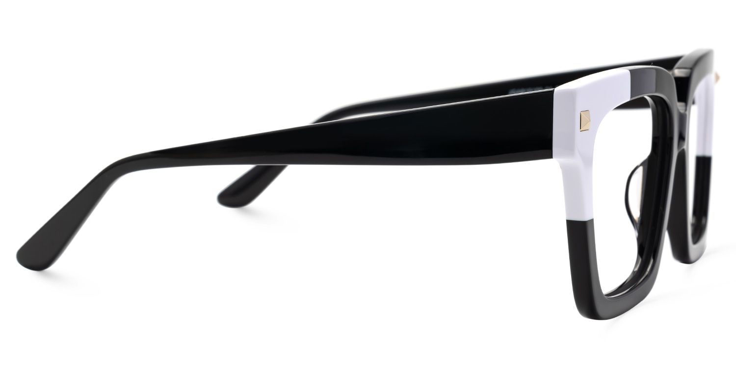 Glendalis Square Black and White Frames for Glasses  | ZEELOOL Canada2