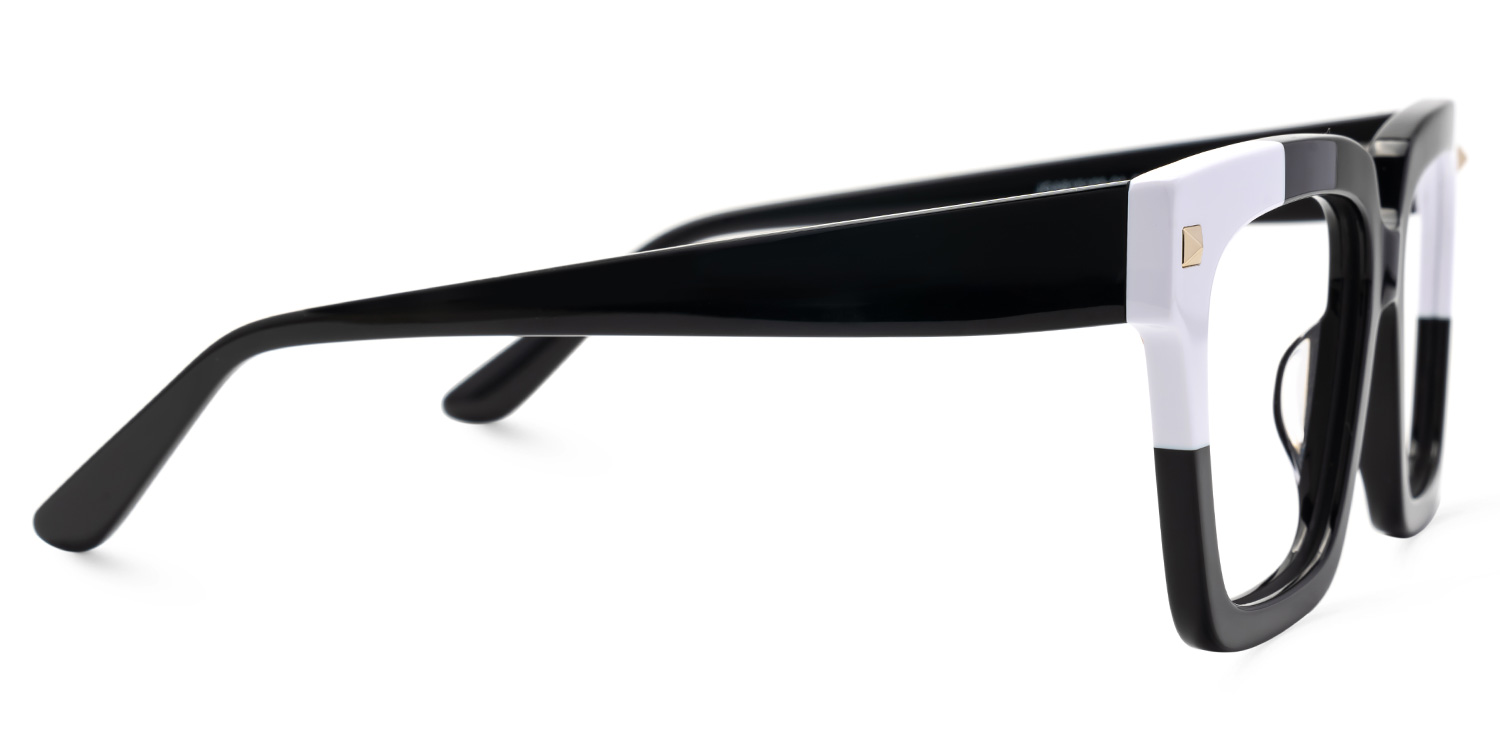Glendalis Square Black and White Frames for Glasses  | ZEELOOL Canada2