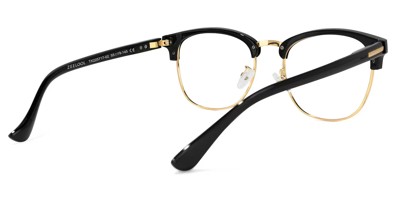 Lasha Browline Black Eyeglasses and Oval Frame3