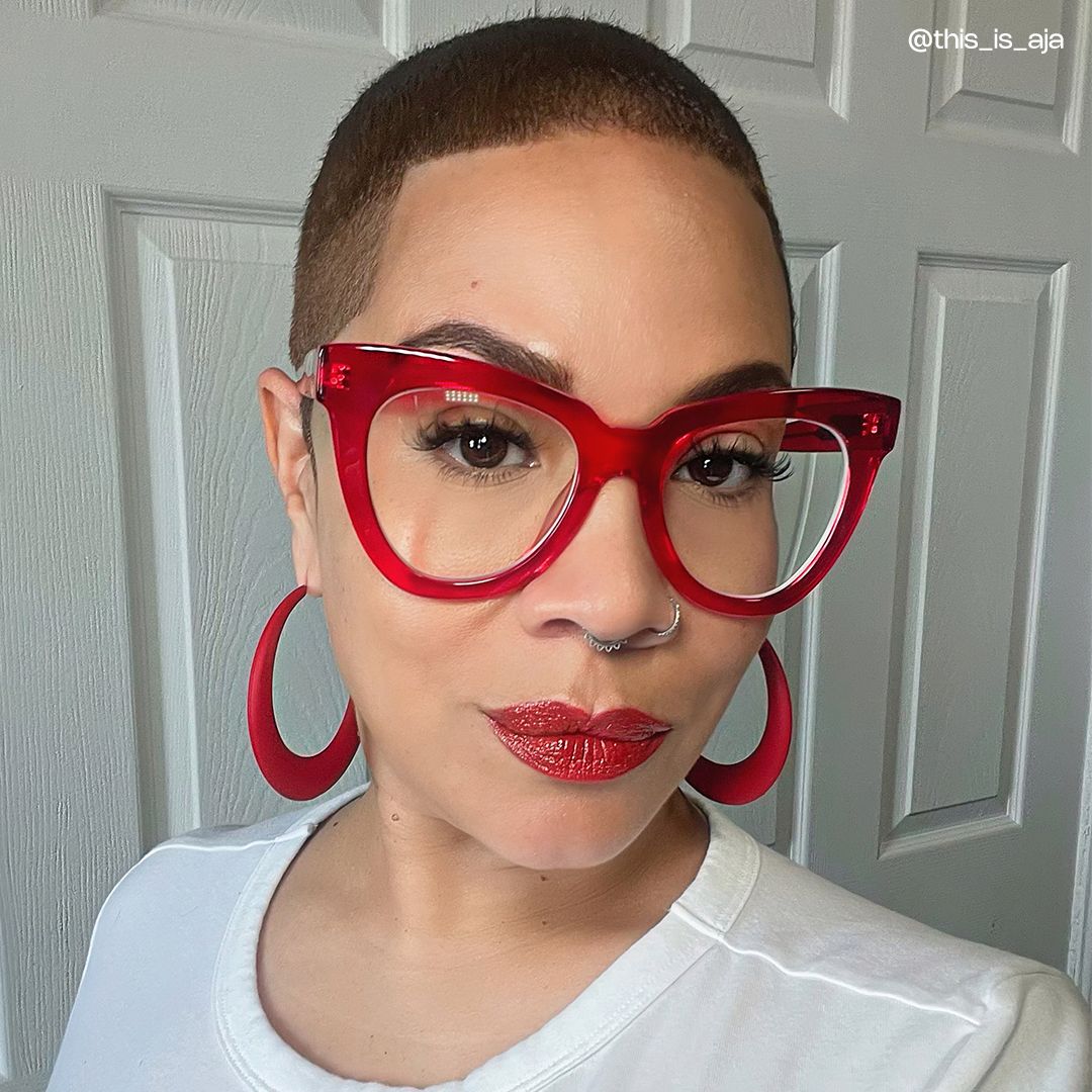 Yaser Cat-eye Red Eyeglasses and Acetate Frames6