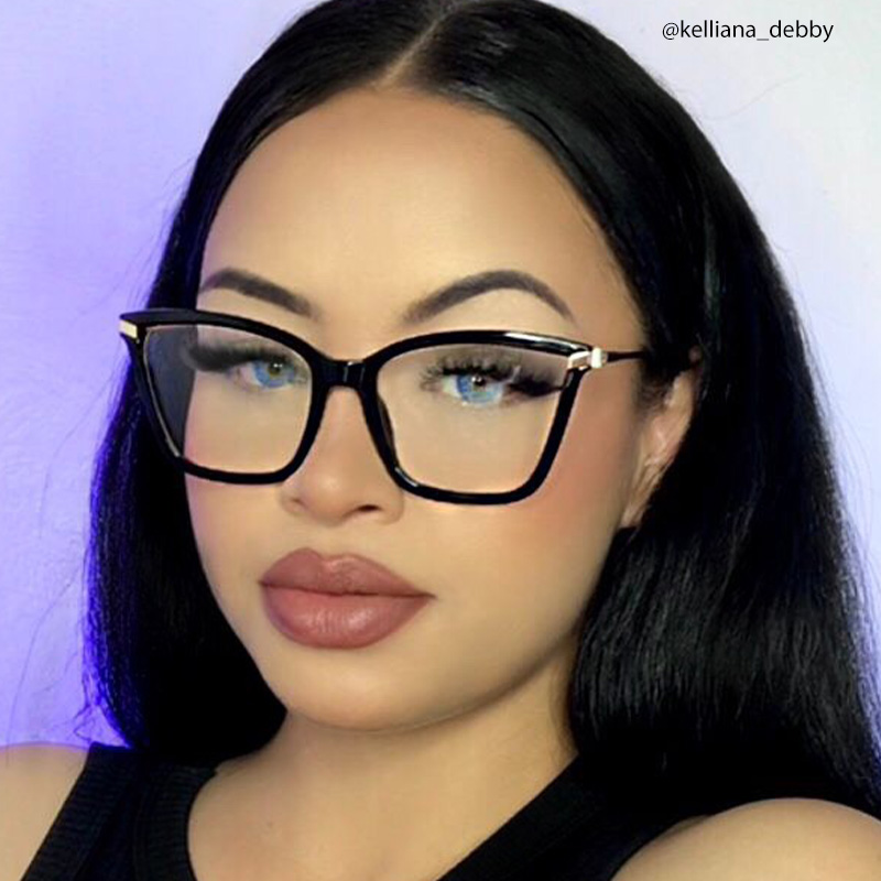 Stephens Cateye with Black Glasses Oversized Frames | ZEELOOL Canada7