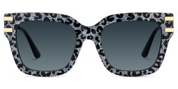 Lidia Square Gray Leopard Sunglasses0