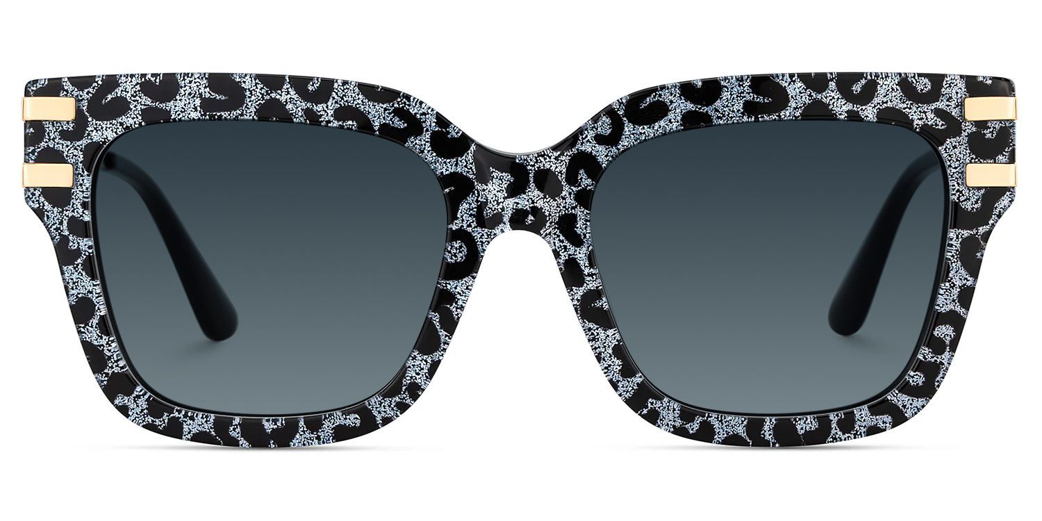 Square Cat-Eye Glasses With Gray Leopard0