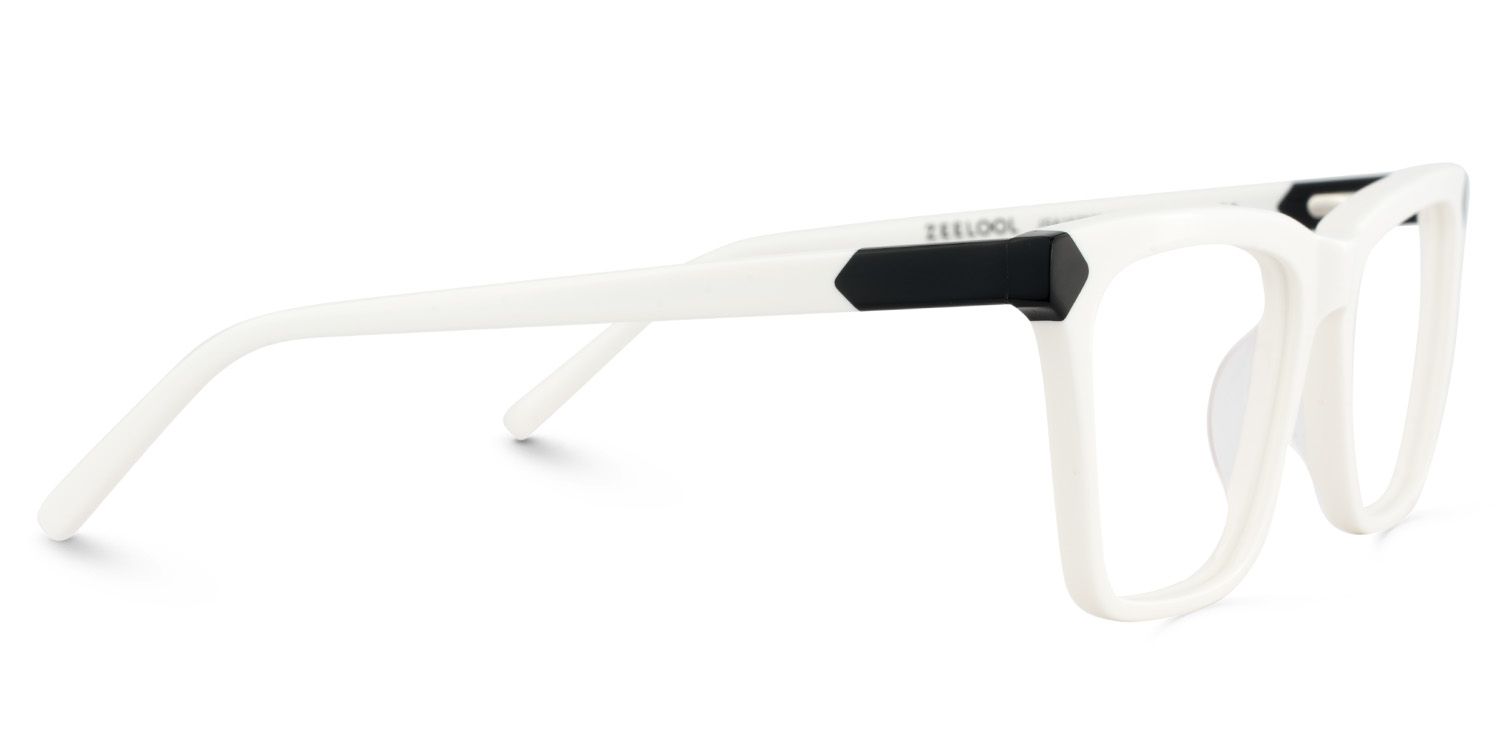 Thin White Glasses Frame In Rectangle Shape4