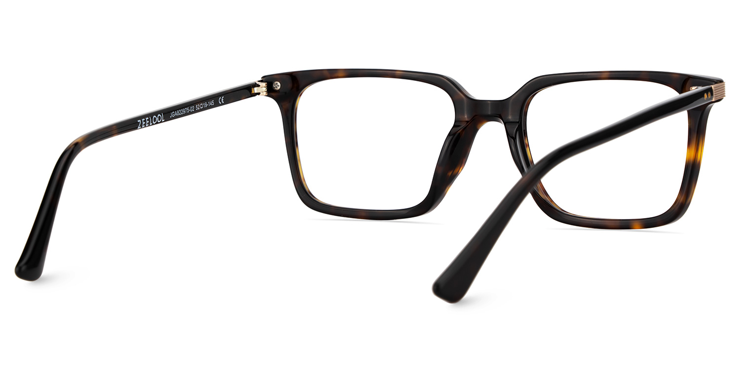 Thin Rectangle Glasses Frames in Tortoise Color5