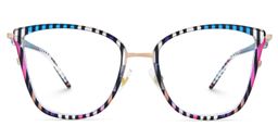 Marisa Cateye Blue Purple Stripe Glasses1