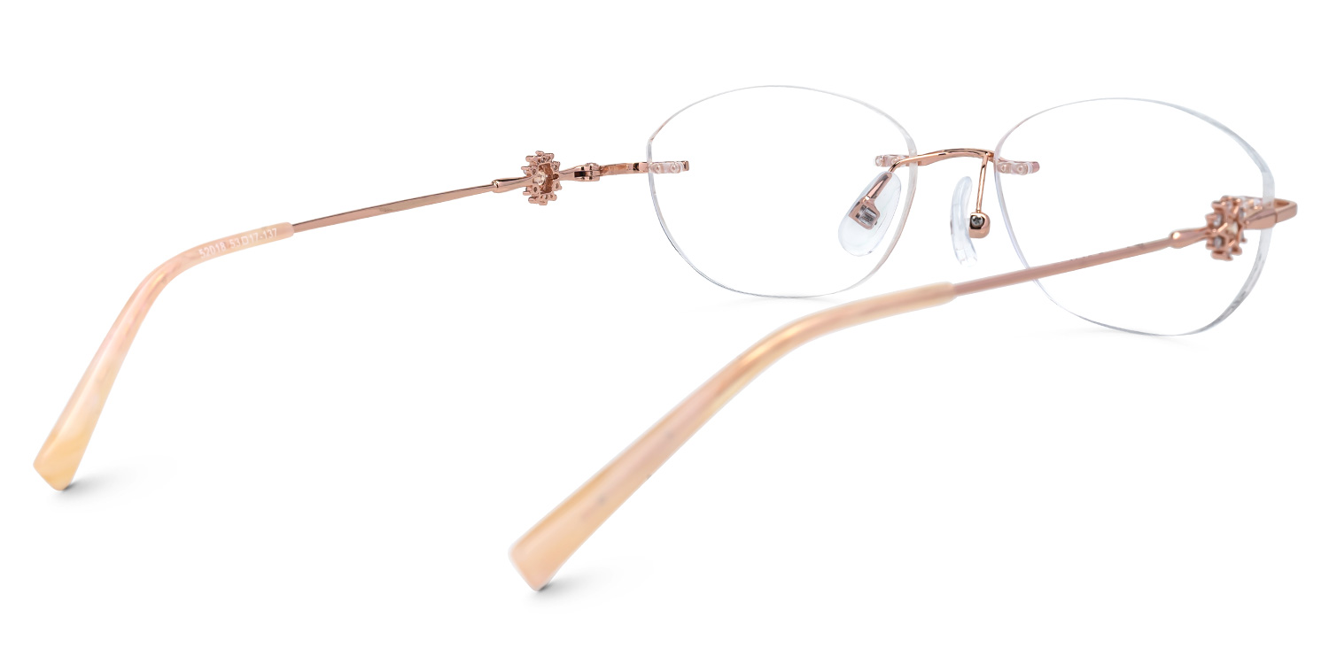Rimless Keyla Eyeglasses with metal for women -Zeelool Glasses3