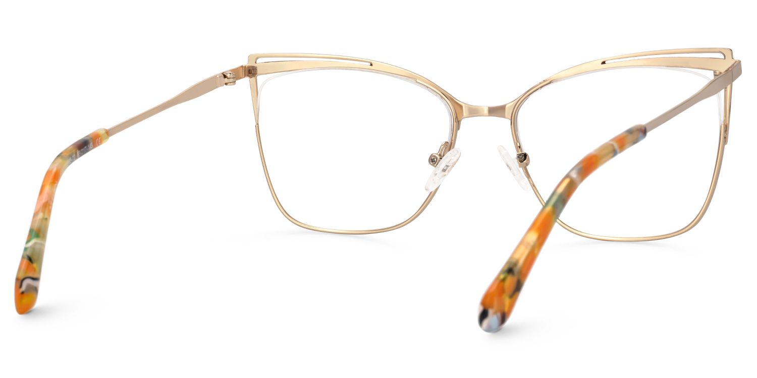 Darian Gold Frame Eyeglasses Men's in Semi-rimless | ZEELOOL Canada3