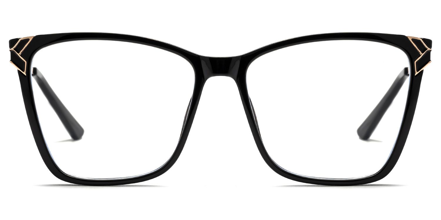 Tricee Square Black Glasses With Gold Arms For Females | ZEELOOL Canada2