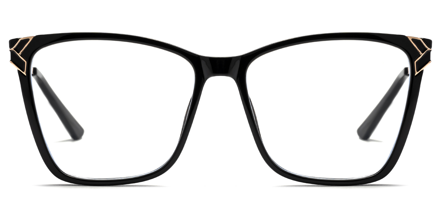 Tricee Square Black Glasses With Gold Arms For Females | ZEELOOL Canada2