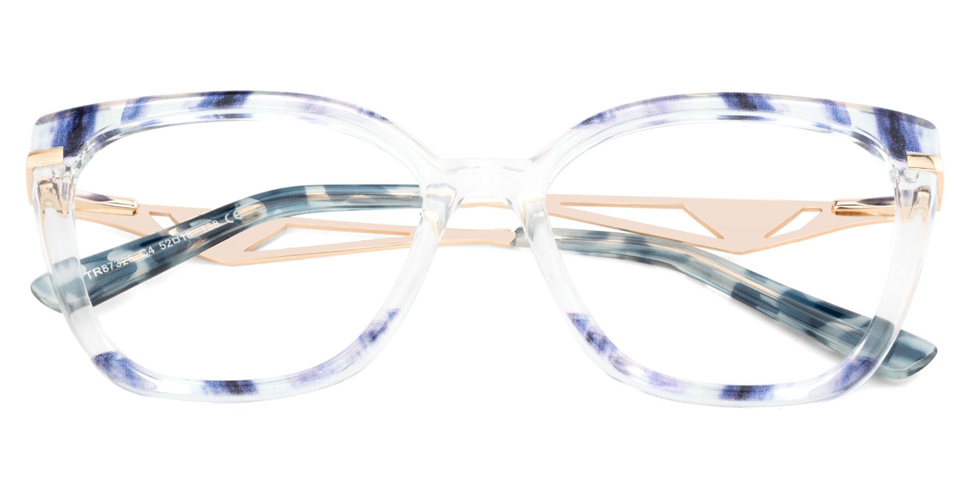 Cateye Shape Blue Light Blocking Glasses with Blue Pattern2