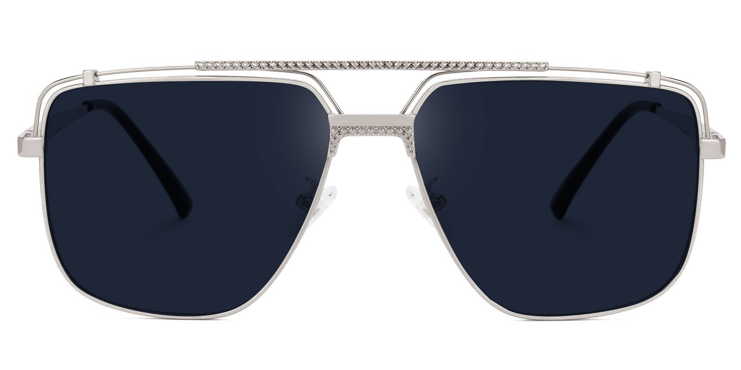 Arellano Metal Matte Silver Frame Sunglasses with Aviator Shape | ZEELOOL Canada0