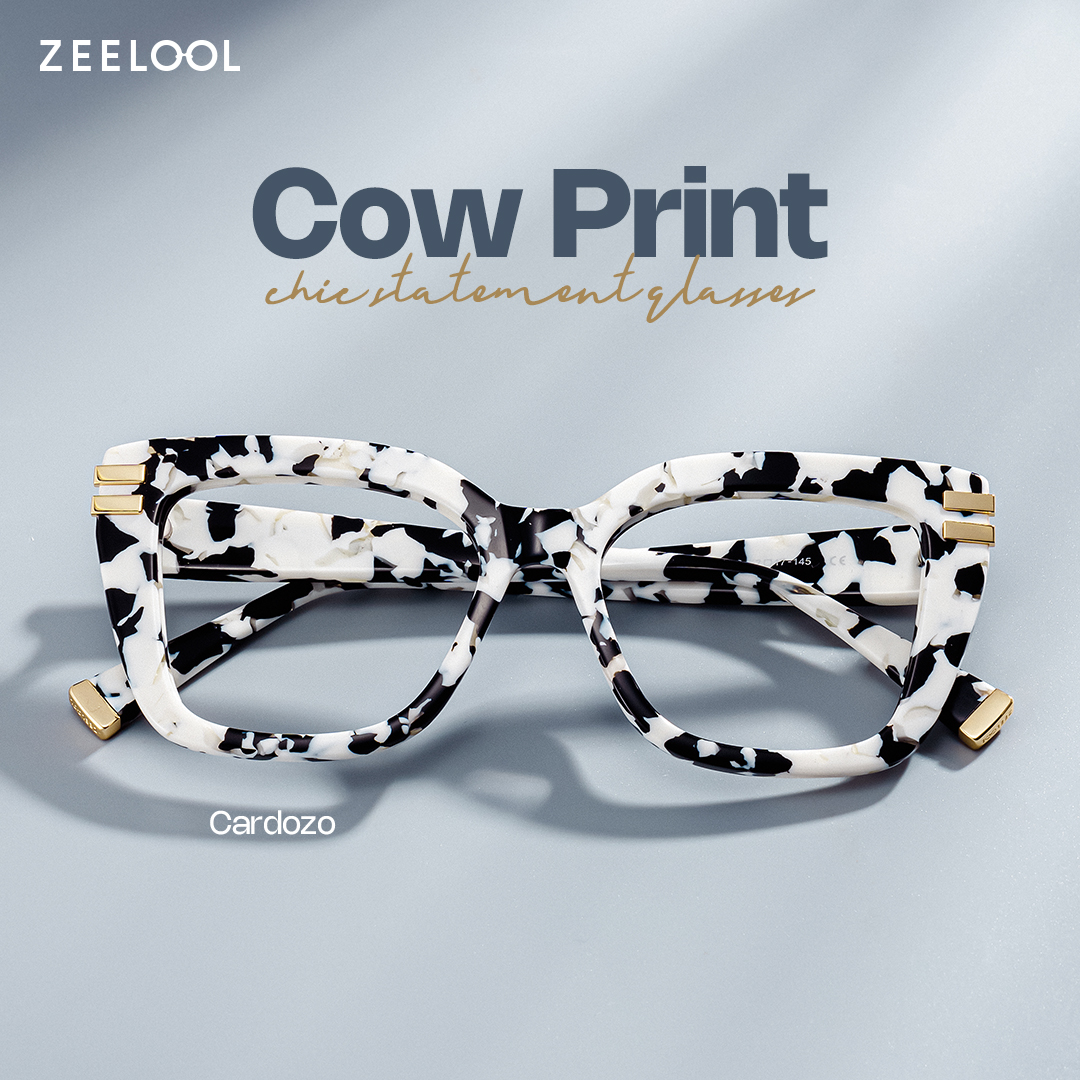 Cardozo Square Cow Print Glasses