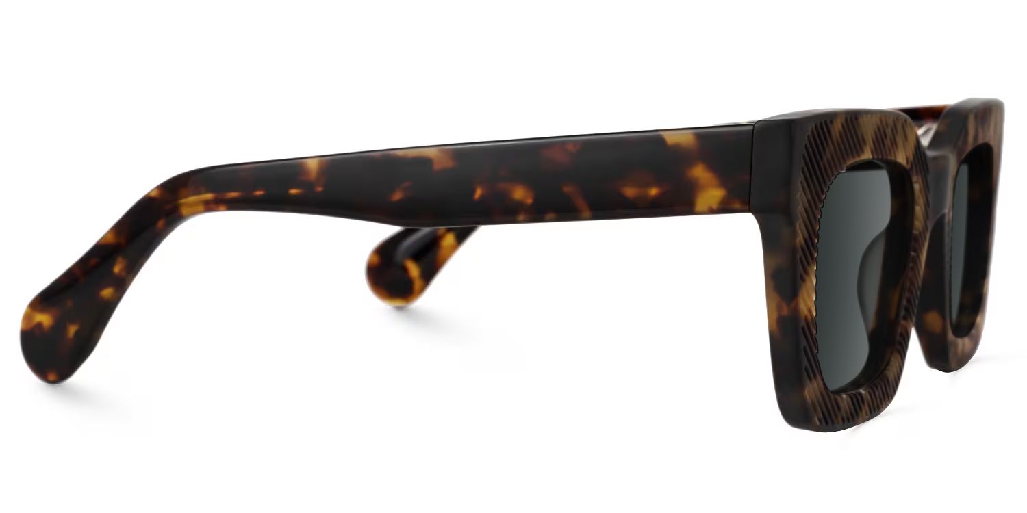 Keisa Tortoise Rectangle Polarized Sunglasses for Driving | ZEELOOL CA2
