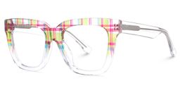Boston Square Clear-Plaid Glasses1
