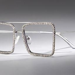 Diva Square Silver Glasses0