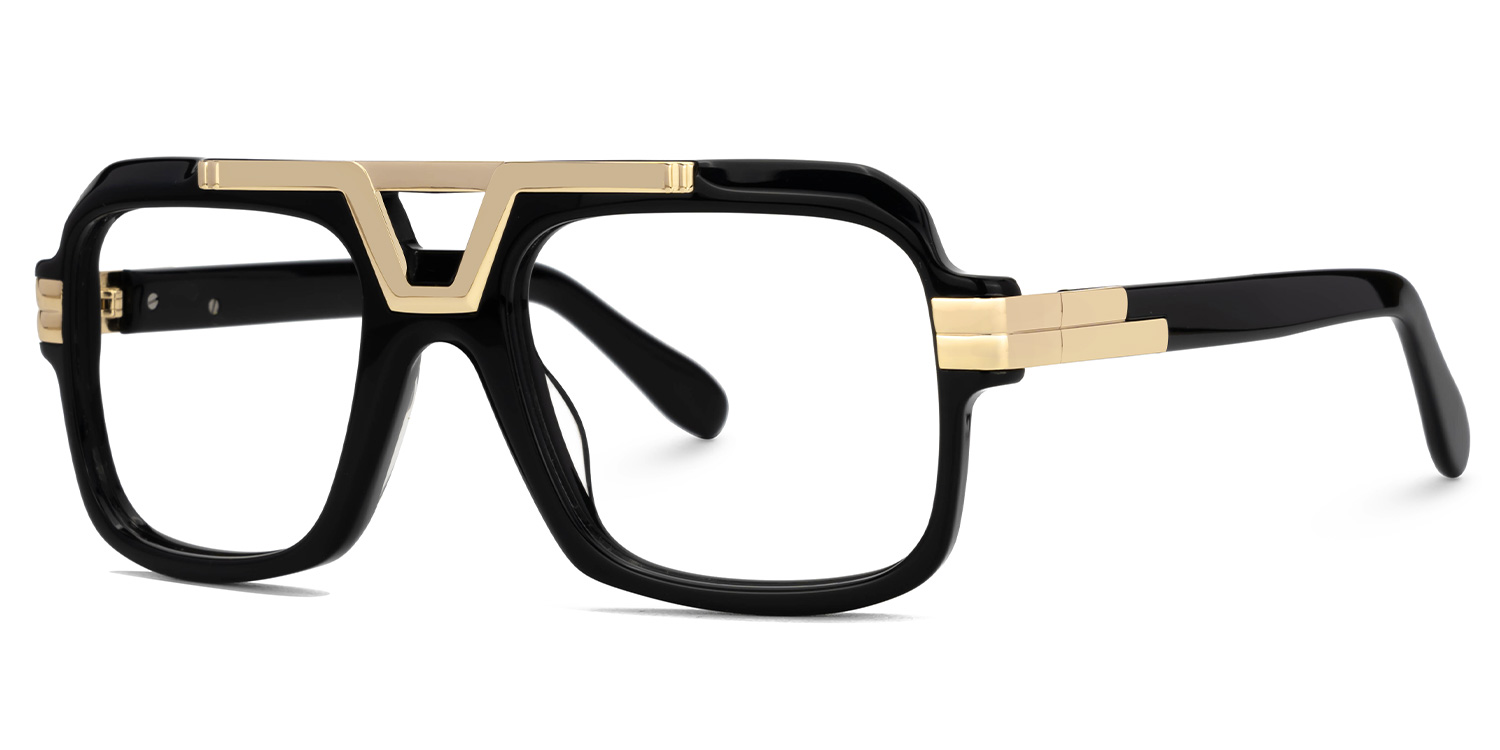 Croswell Acetate Aviator Black Frame Glasses | ZEELOOL Canada1