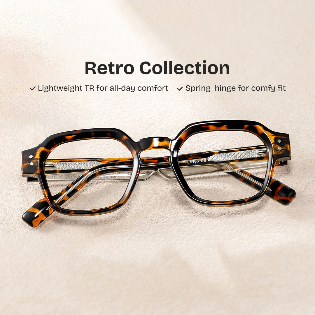Joy Tortoise Frame Glasses with Geometric Frame Online | ZEELOOL0