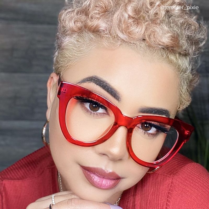 Yaser Cat-eye Red Eyeglasses and Acetate Frames7