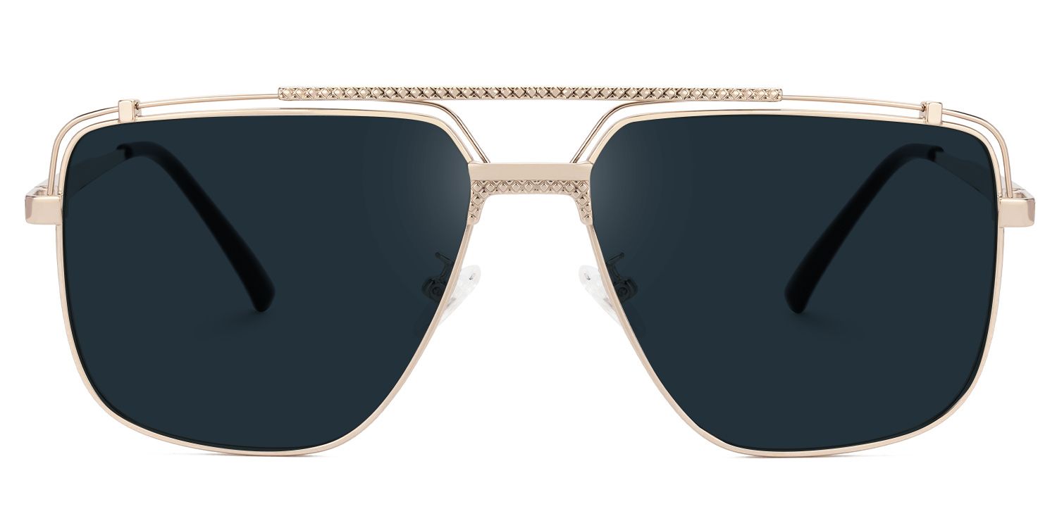 Arellano Metal Gold Frame Sunglasses with Aviator Shape | ZEELOOL Canada0