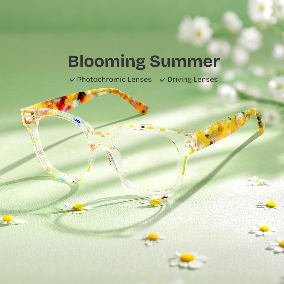 Jett Acetate Yellow Frame Glasses with Square Shape | ZEELOOL Canada0